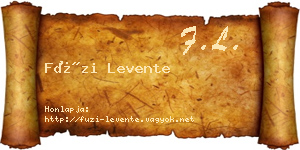 Füzi Levente névjegykártya