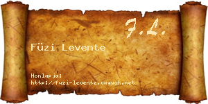 Füzi Levente névjegykártya